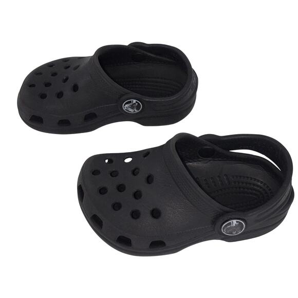 Crocs Classic Baby Toddler Clogs Black Size C 4/5 Comfort Slip On Water Friendly - Picture 2 of 9